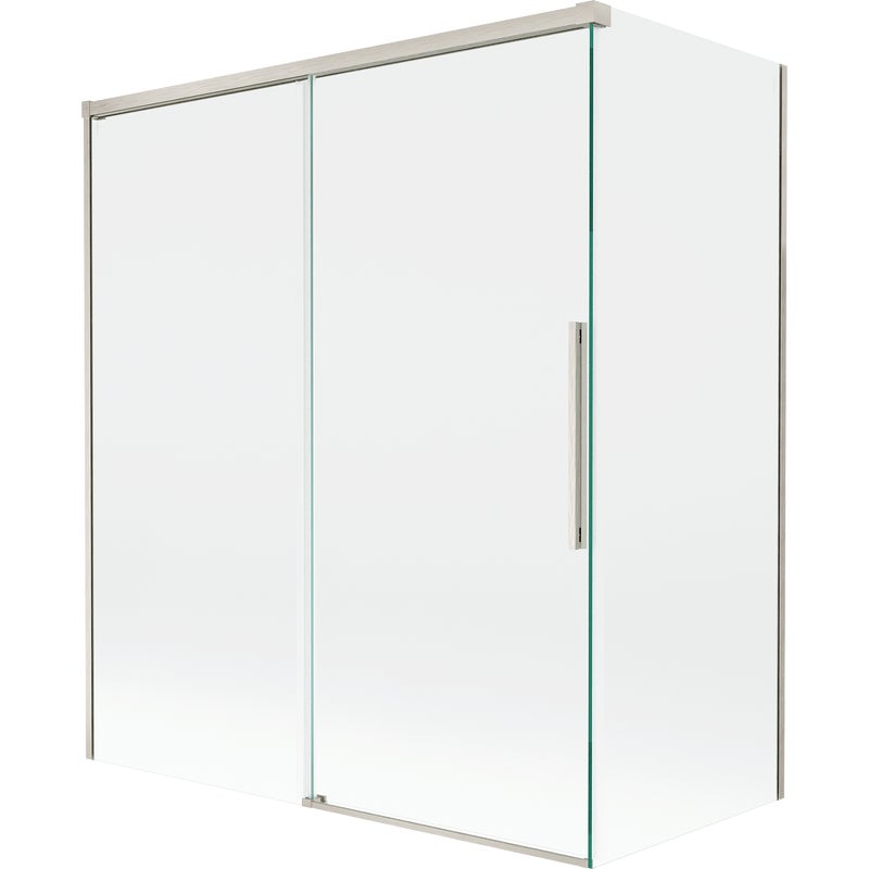 Mexen Rox parawan nawannowy 2-skrzydłowy rozsuwany 140 + 70 x 150 cm, transparent, nikiel szczotkowany - 8C9-140-070-97-00