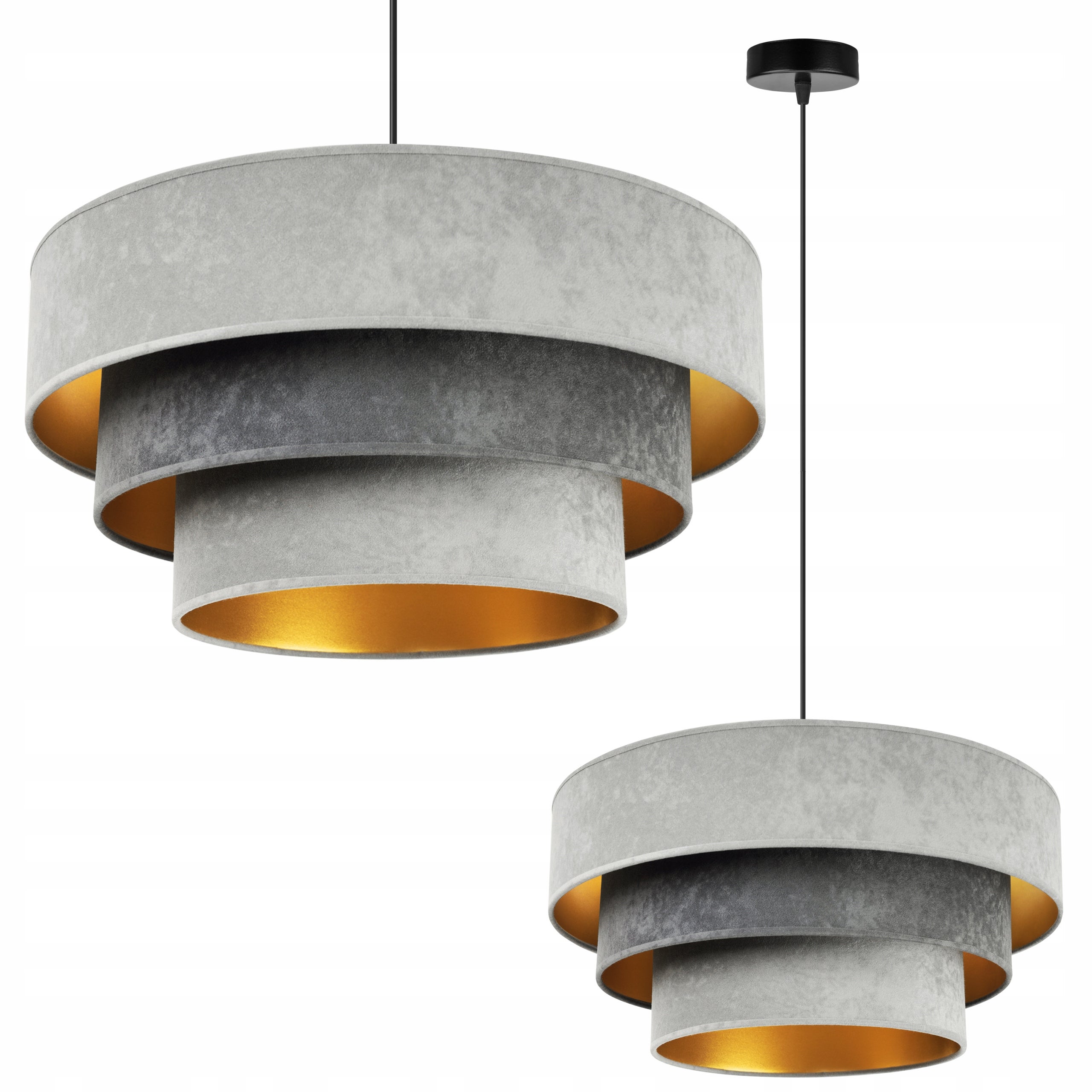 Lampa sufitowa wisząca Light Home LH Milan 1x E27 abażur cylindryczny jasnoszary nowoczesna