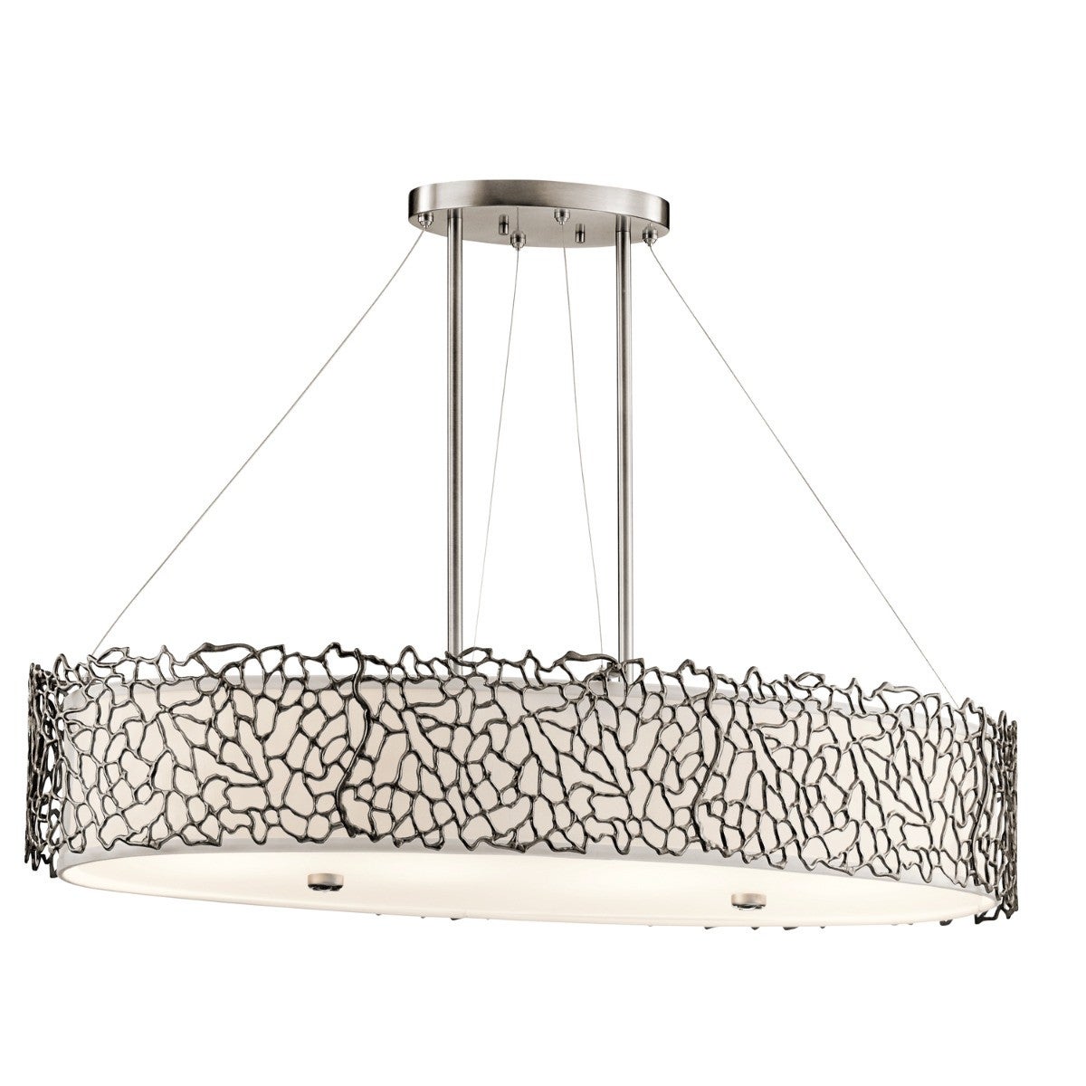 Lampa wisząca nad stół klasyczny pewter Silver Coral 4xE27 60W Kichler