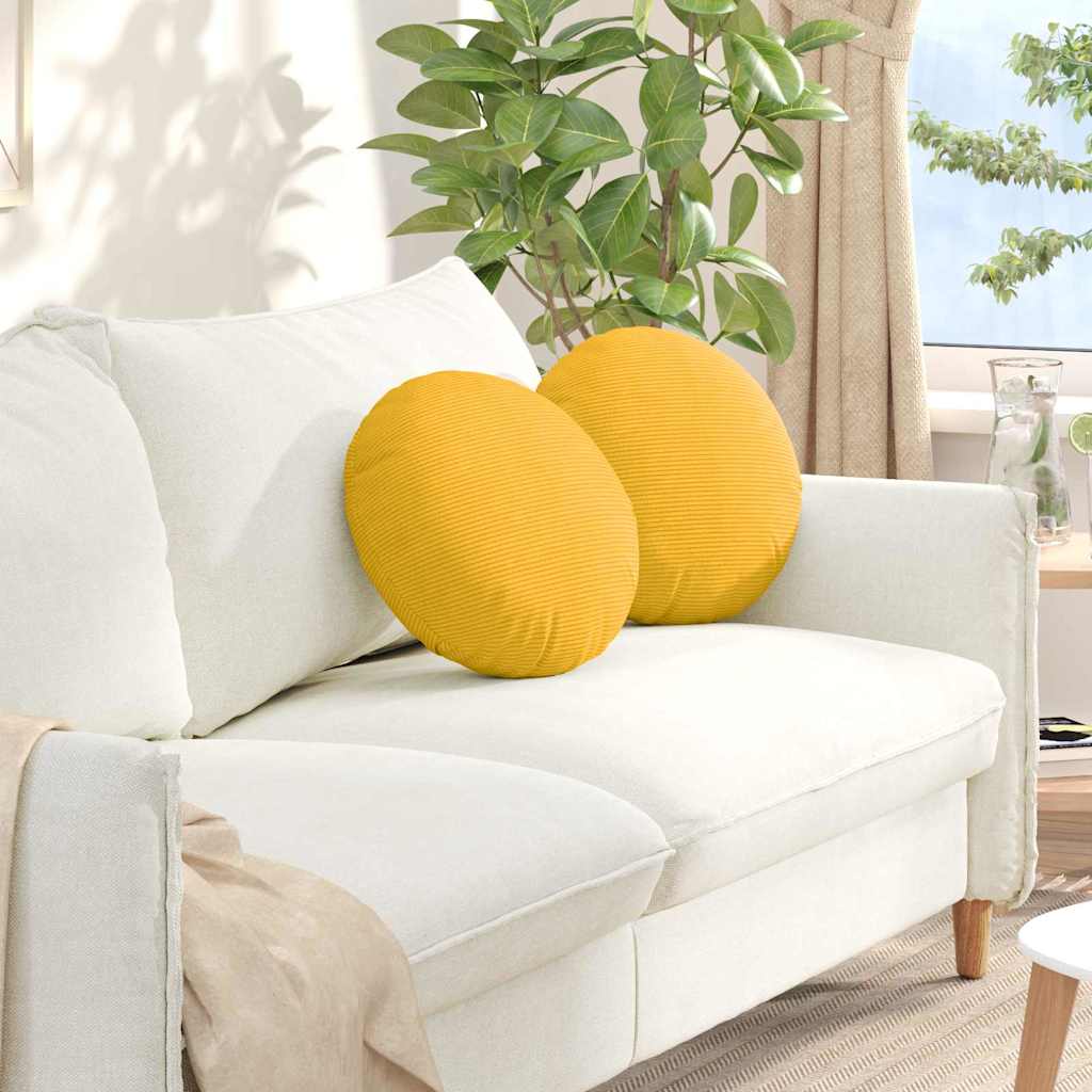Poduszki na siedziska 2 pcs Jasnożółty Ø 40 cm vidaXL