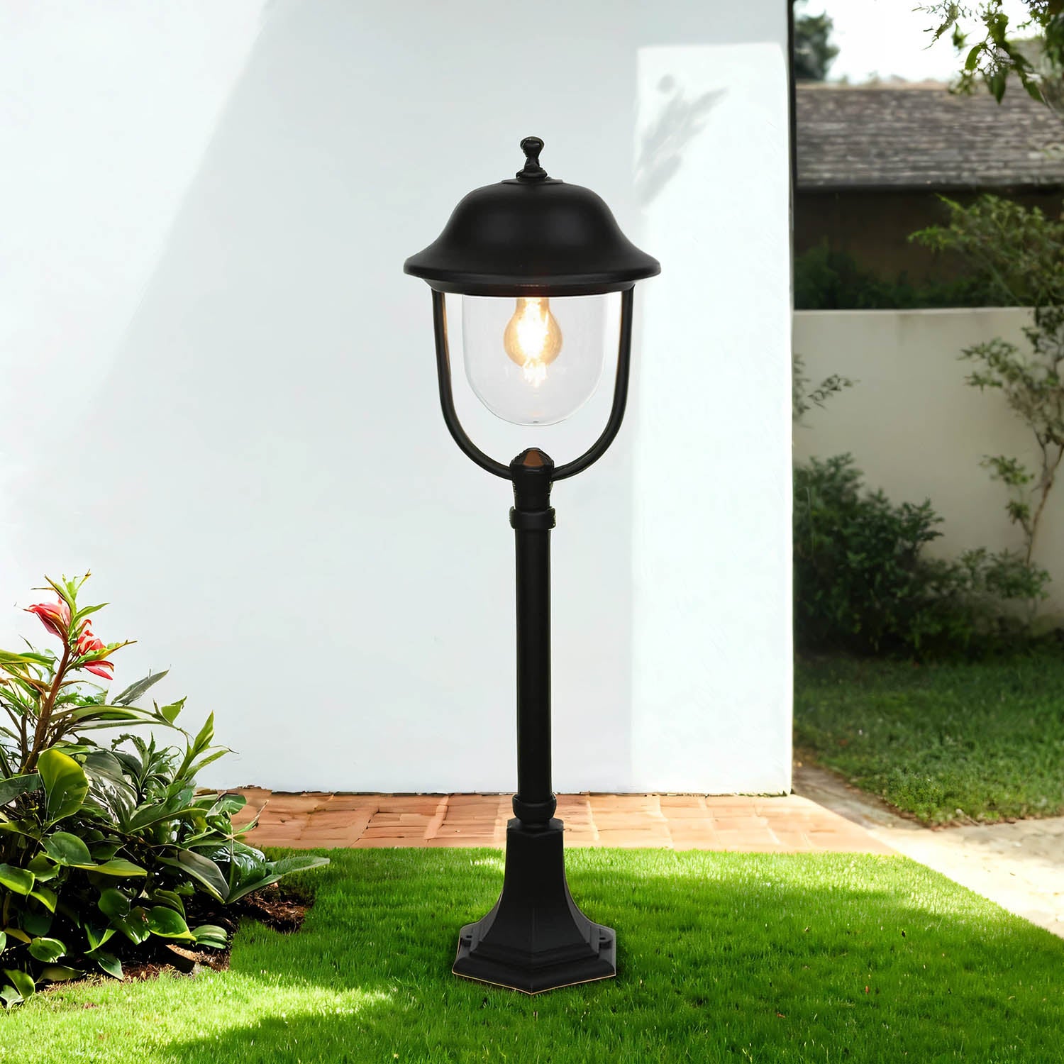 Lampa ogrodowa stojąca Prince czarna 1xE27x60W IP43 wym: 87 x 25 x 25 cm aluminium SU-MA