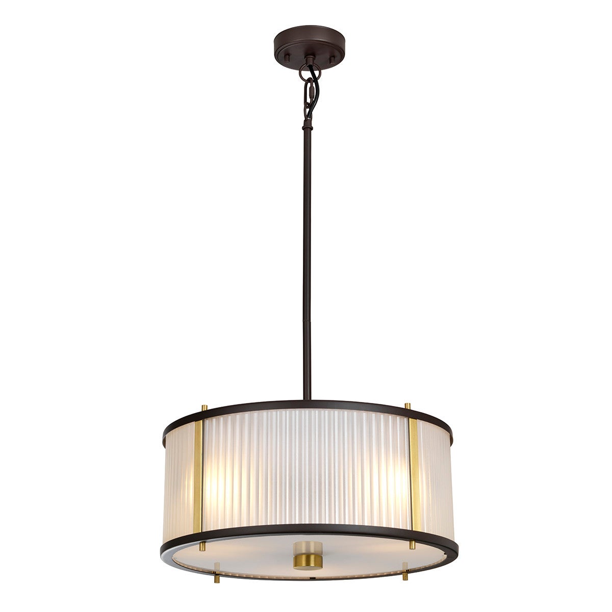 Lampa wisząca szklana stary brąz ze złotym wykończeniem Corona 3xE27 60W Elstead