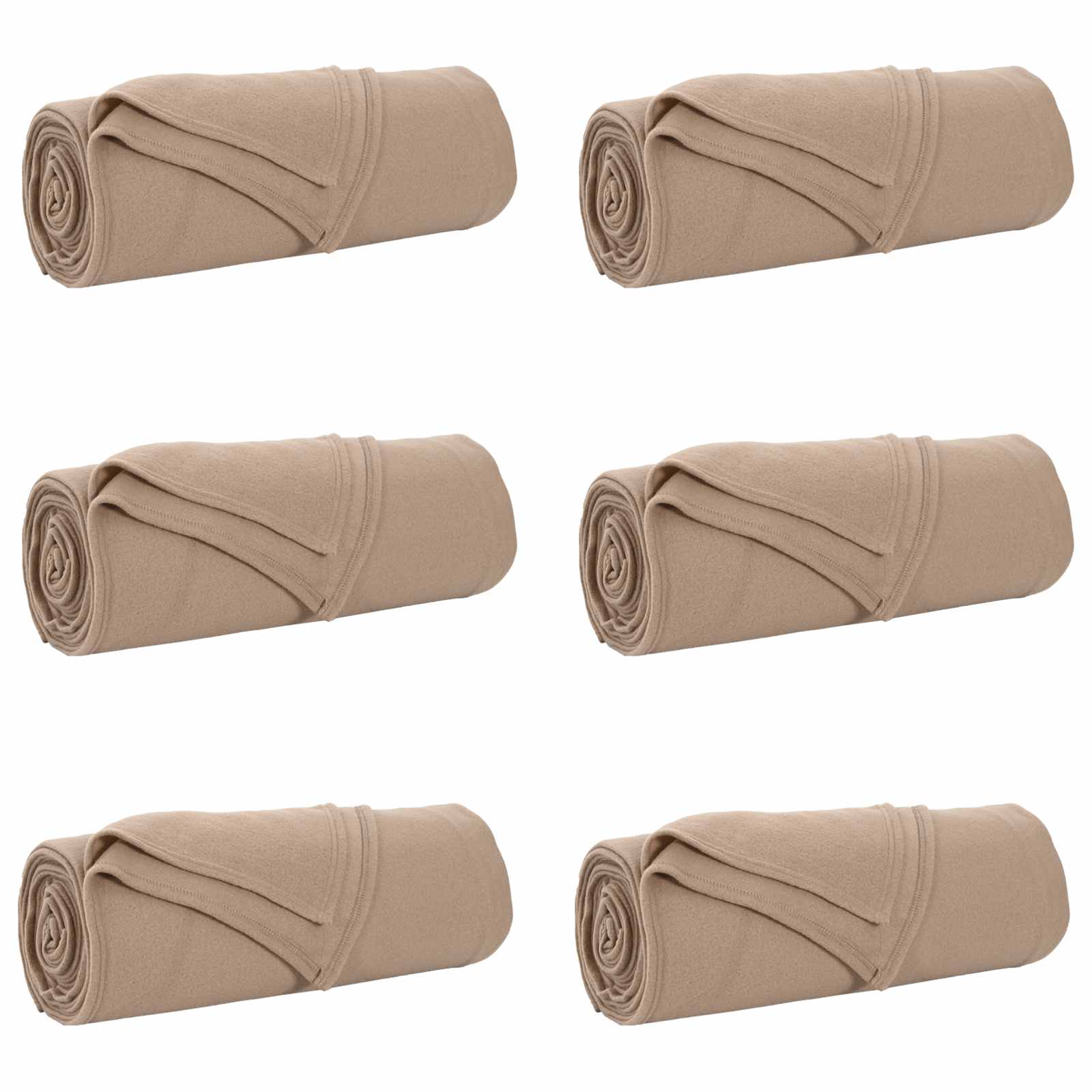 6x Koc Polarowy Narzuta na Łóżko 270x350 cm Camel