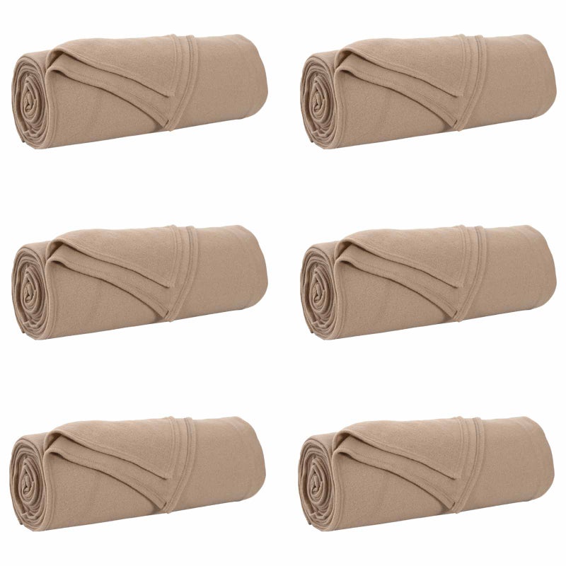 6x Koc Polarowy Narzuta na Łóżko 270x350 cm Camel
