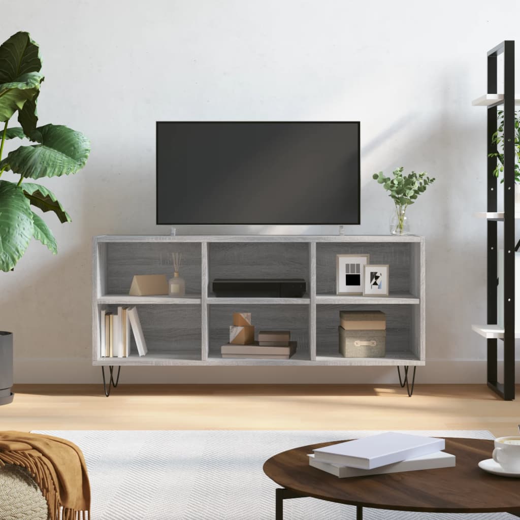 vidaXL Szafka TV, szary dąb sonoma, 103,5x30x50 cm
