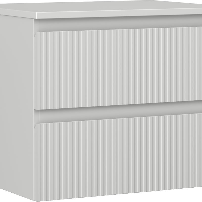 Mexen Rivel szafka łazienkowa podumywalkowa 60 cm z blatem, 2 szuflady, ryflowana , szara mat - 91A20-06047-2-BFFC62