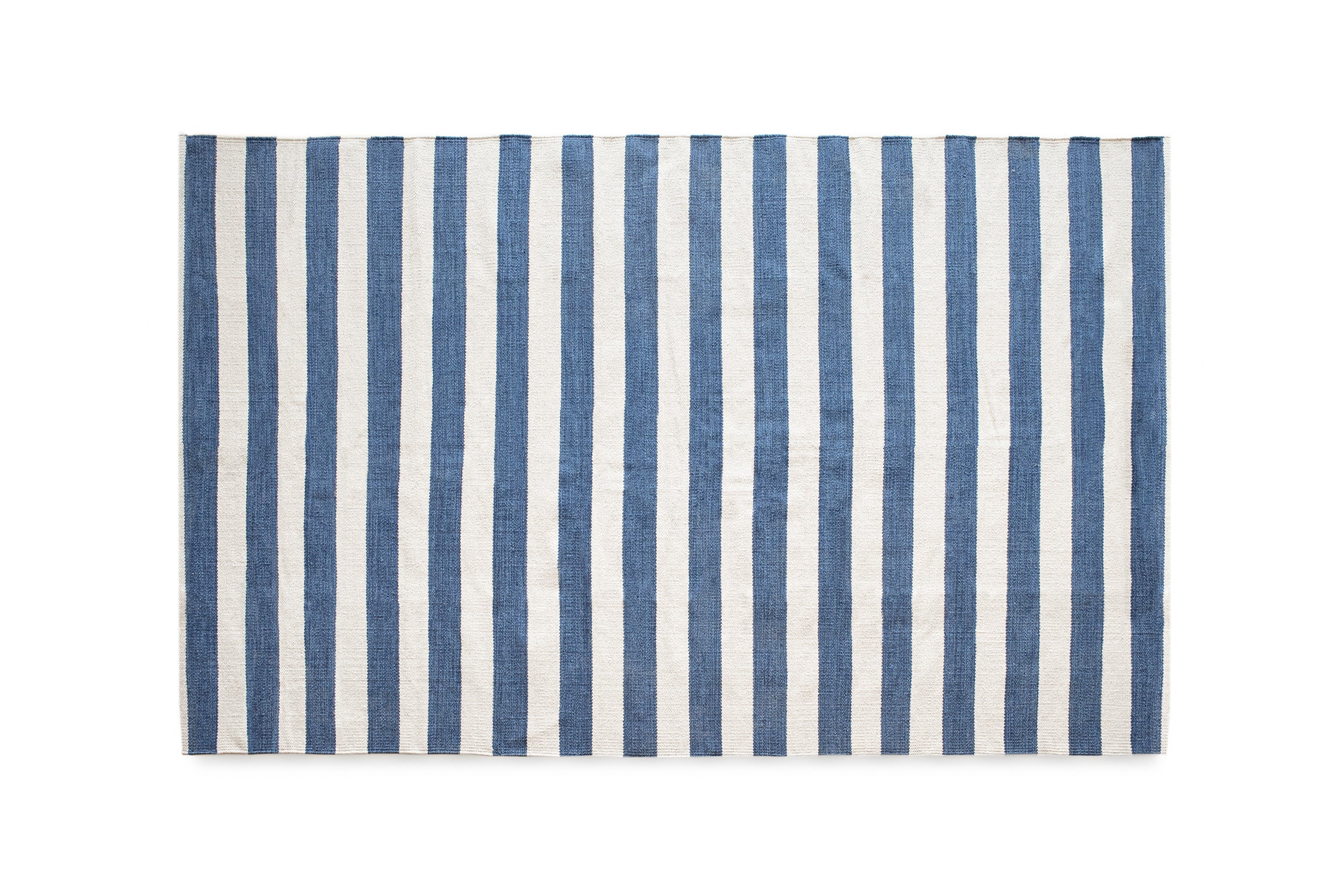 Alfombra PET Rayas grandes azul y blanca 60x110 cm