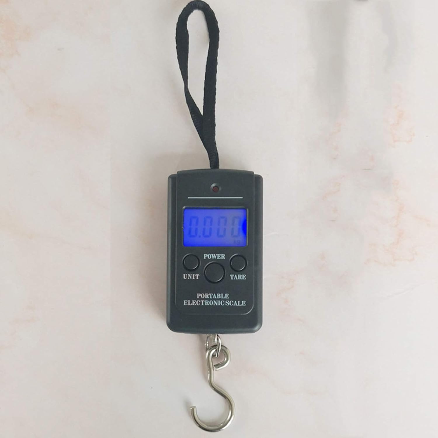 Przenośna waga łazienkowa z podświetlanym ekranem LCD, 40 kg, elektroniczna, do bagażu (czarna)