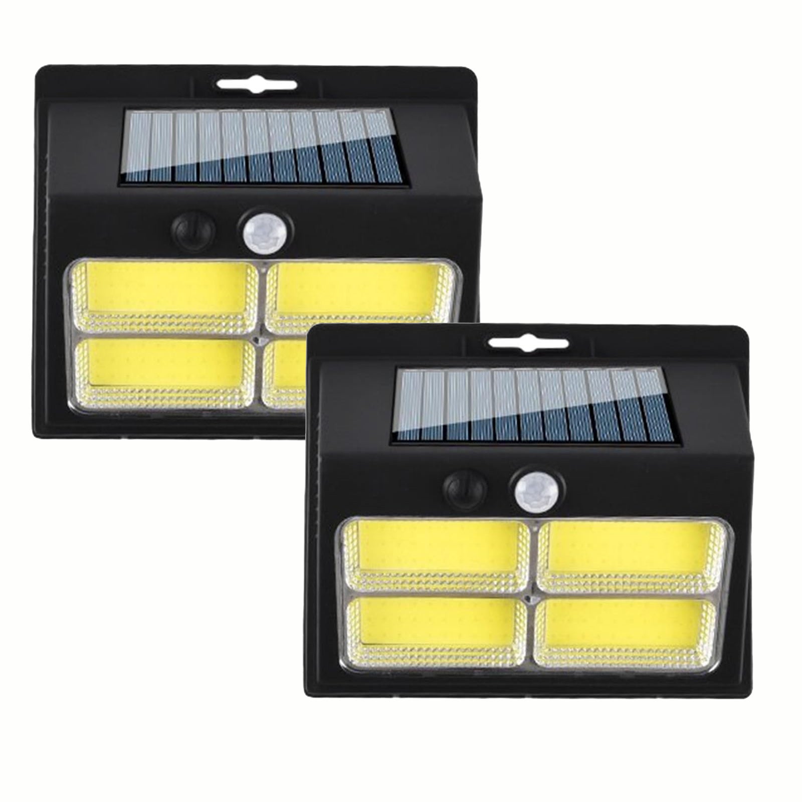 Zewnętrzna lampa ścienna solarna z detektorem ruchu, 2 sztuki, 3 tryby, COB, idealna do domu, ogrodu i na taras