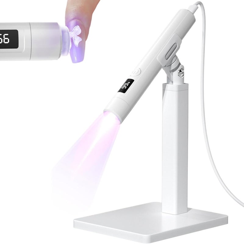 Przenośna lampa LED do paznokci | Lampa UV LED ze stojakiem | Przenośna suszarka do paznokci z ekranem LCD, zestaw lamp utwardzających do użytku domow