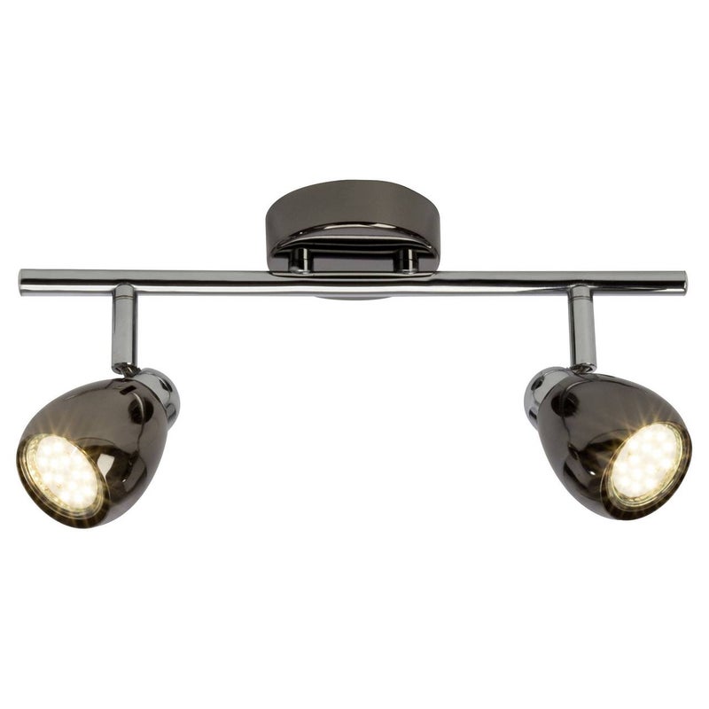 BRILLIANT lampa Matrix Wood Spotrondell 2flg. czarny / naturalny | 2x D45, E14, 40W, nadaje się do lamp wiszących nie dołączonych | Obrotowe głowice |