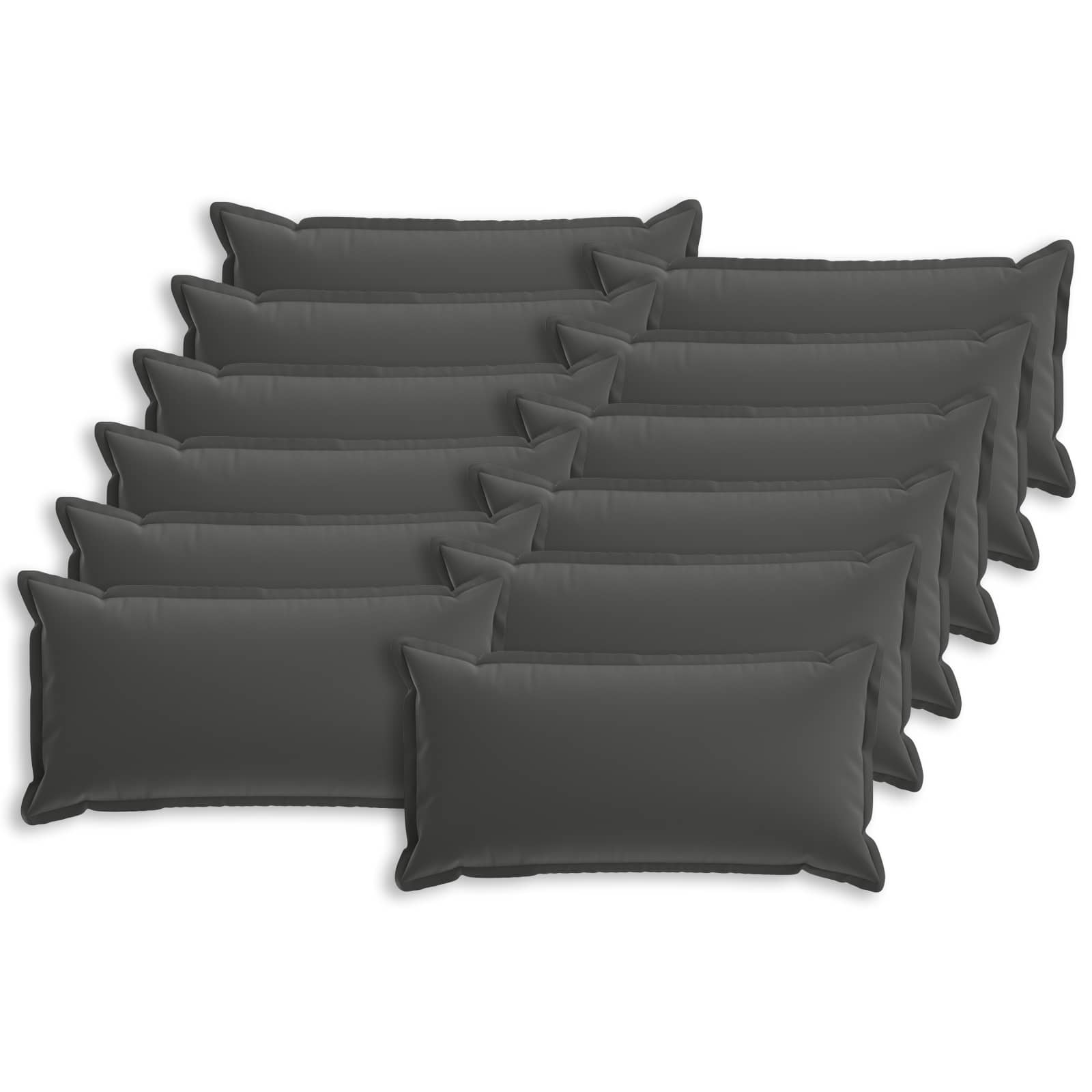12x Poszewka Dekoracyjna na Poduszkę 40x80 cm Antracytowa