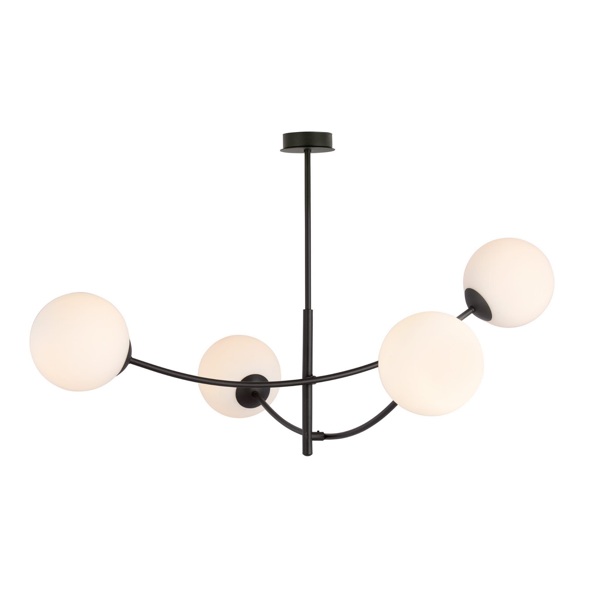 Lampa sufitowa Emibig 4xE14 40W HUNTER 4 BLACK/OPAL 1102/4
