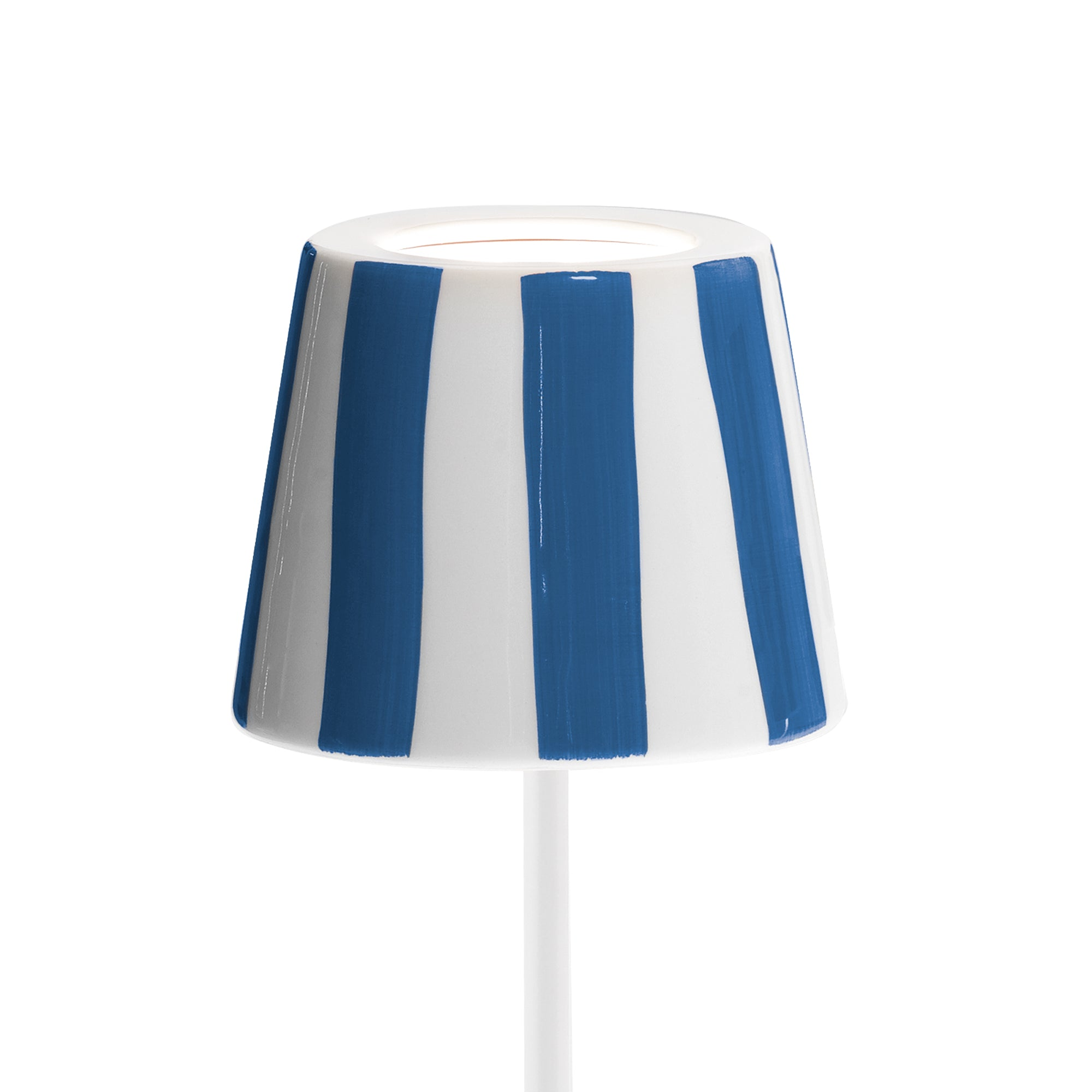 Zafferano Ceramiczna nakładka na lampę Poldina, ceramika, ø 130x100 mm, paski Capri na białym tle