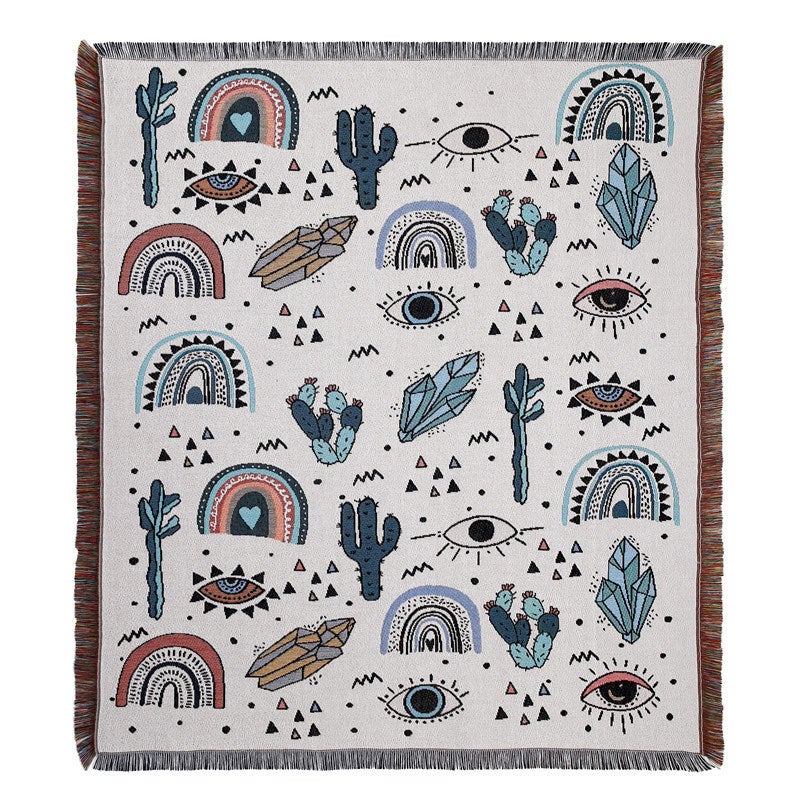 1 sztuka 160x130 cm dzianinowy koc ozdobiony frędzlami w stylu boho, prosty, miękki, wygodny, ciepły koc na sofę, kanapę, krzesło, odpoczynek i drzemk