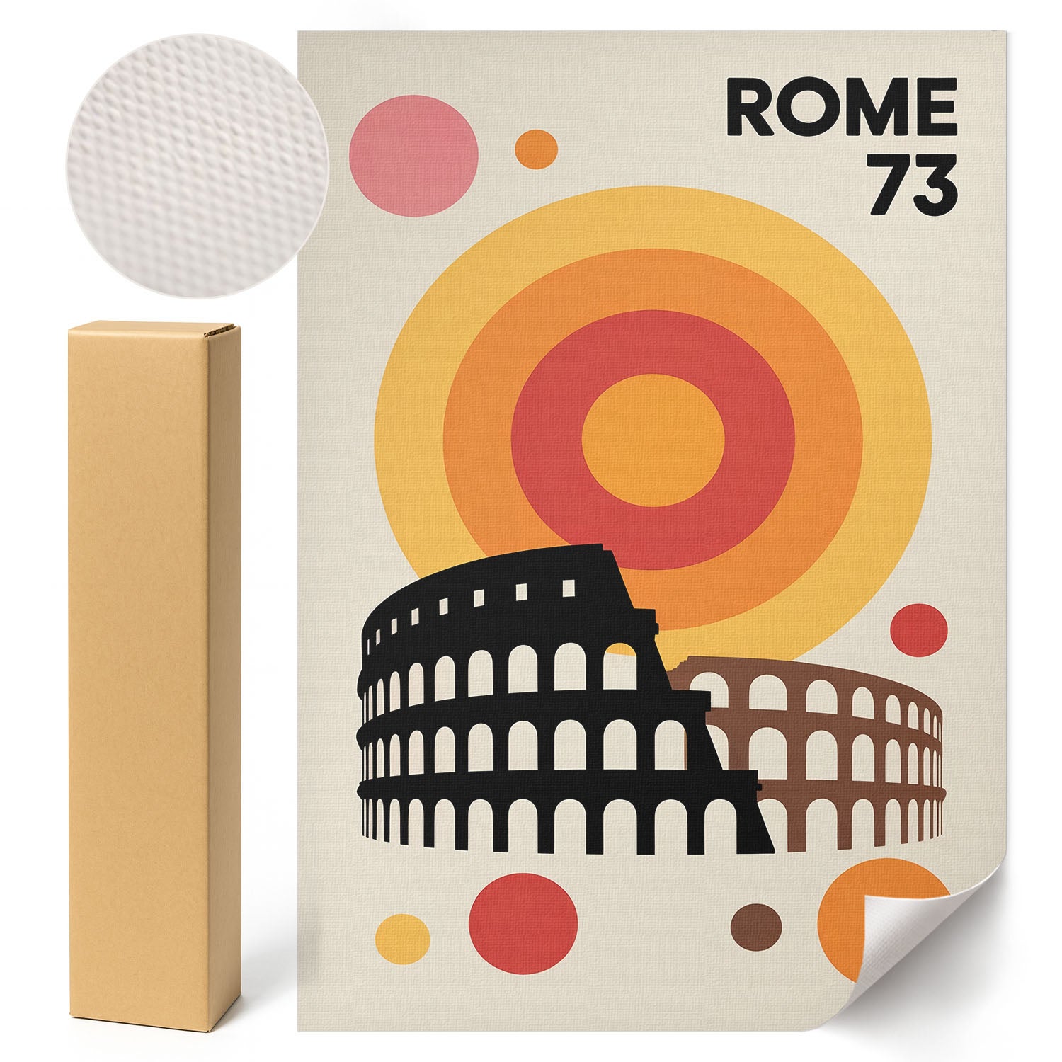 Nowoczesny Plakat Retro Rzym - Urban Shape 21x29,7 cm ArtPrintCave