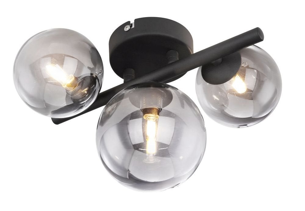 lampa sufitowa z dymnym szkłem Riha - 56133-3W
