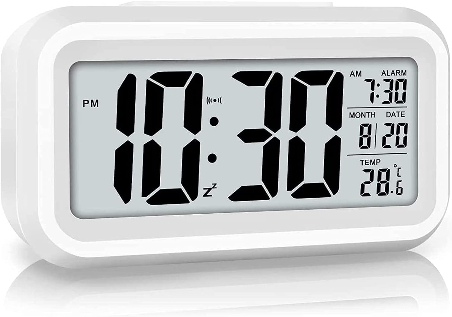 Cyfrowy budzik podróżny - cichy wyświetlacz LED - dla dzieci i dorosłych - kalendarz temperaturowy - lampka nocna z funkcją drzemki