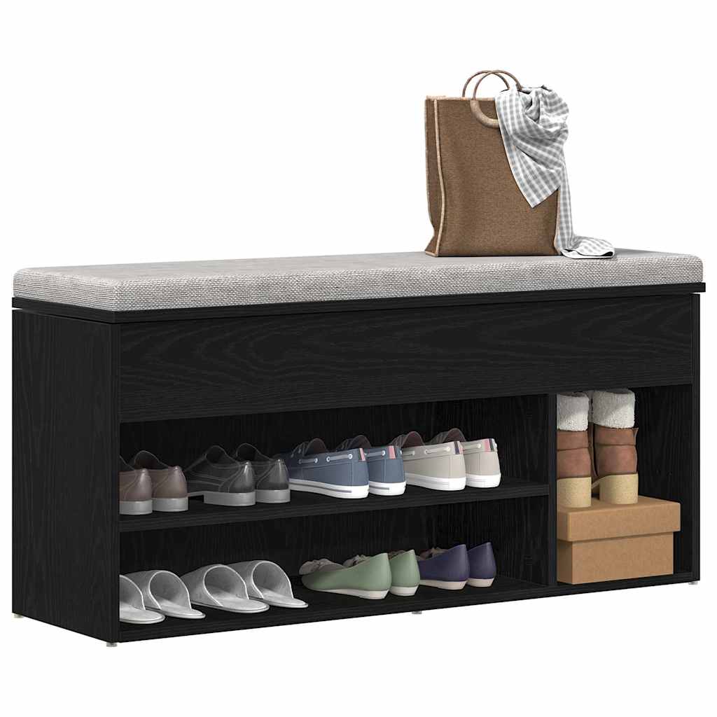 Ławka na buty Czarny dąb 102x30,5x45 cm Drewno klejone