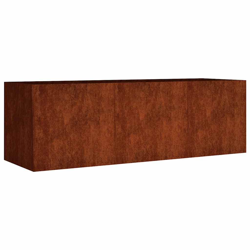 Podwyższona Donica Ogrodowa Corten 120x40x40 cm Rdzawa na Kwiaty na Zioła