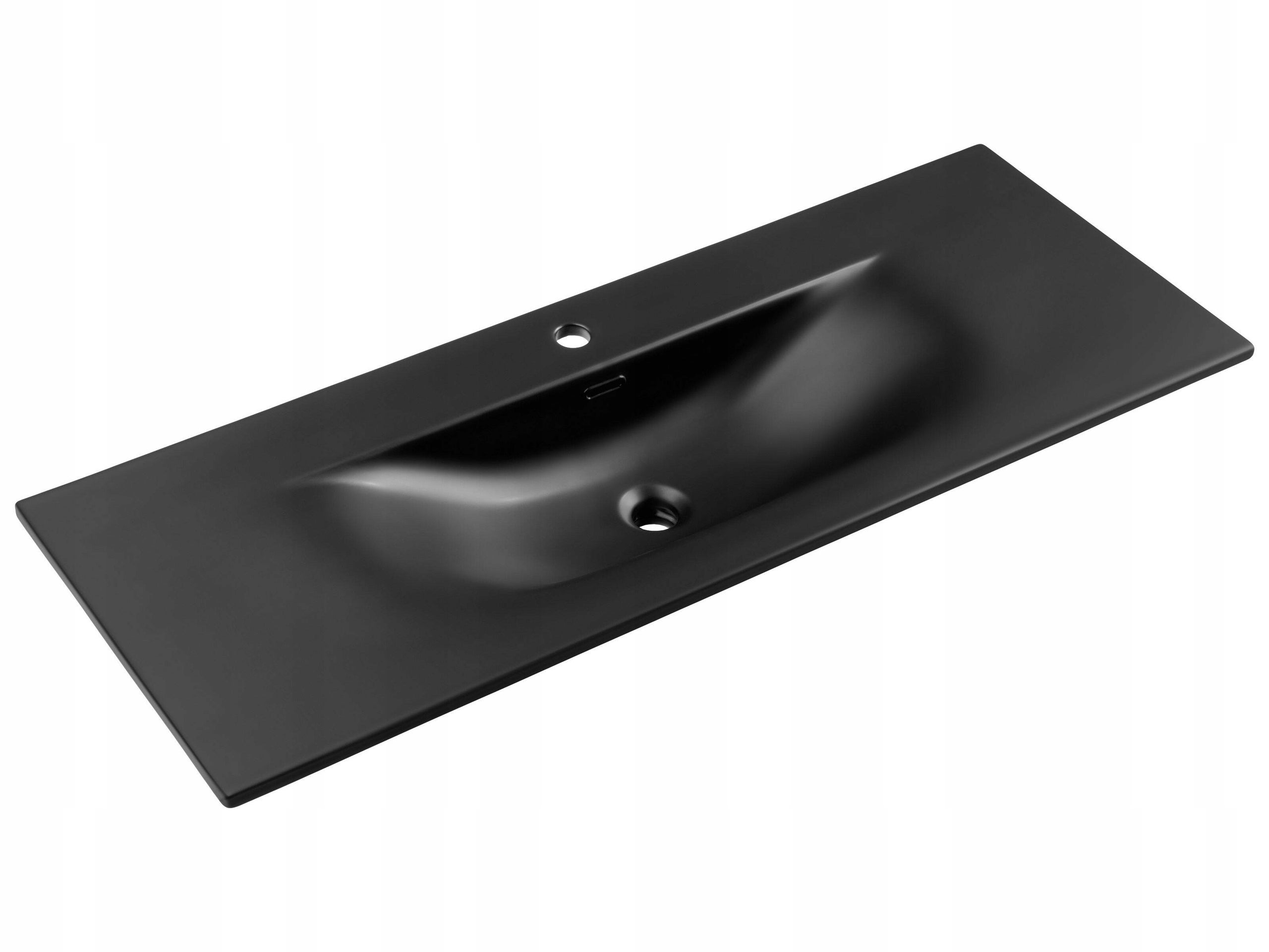 Umywalka meblowa SKY 1 120 cm czarny mat wpuszczana ceramiczna