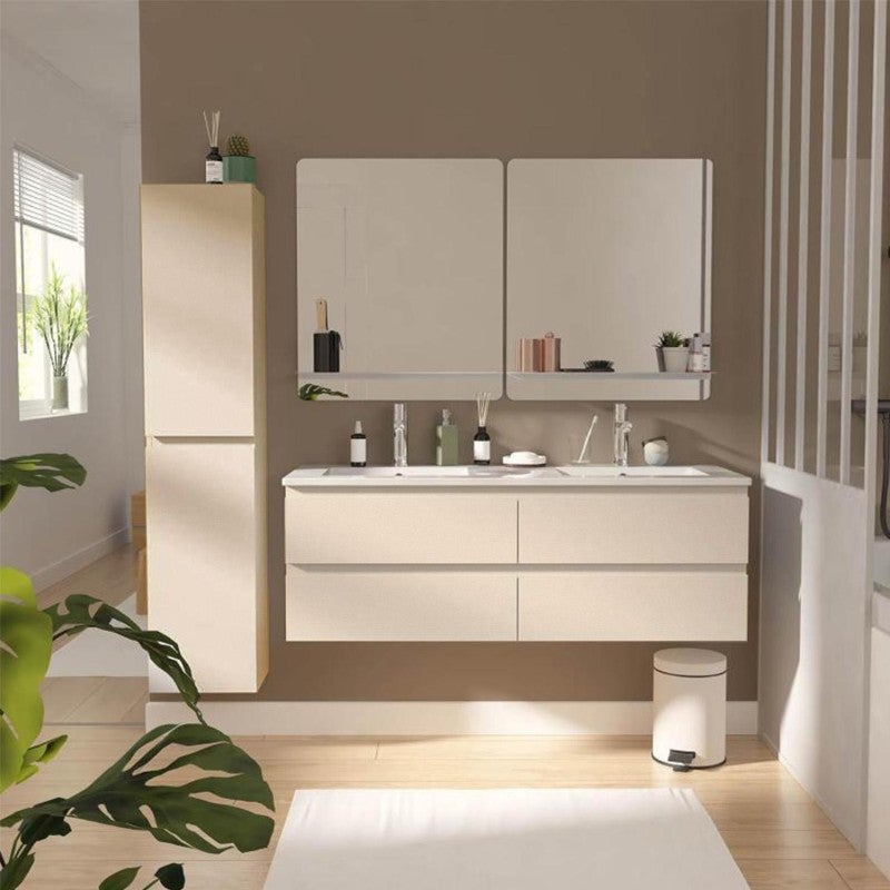 SORRENTO 120 cm podwójna szafka pod umywalkę z blatem ceramicznym