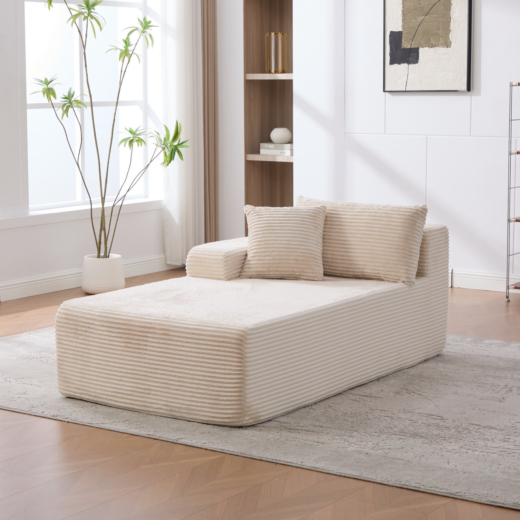 Modułowa sofa kompresyjna wykonana z tkaniny szenilowej wypełniona pianką wysokoelastyczną 30D. Łatwe do przenoszenia i z antypoślizgową podstawą