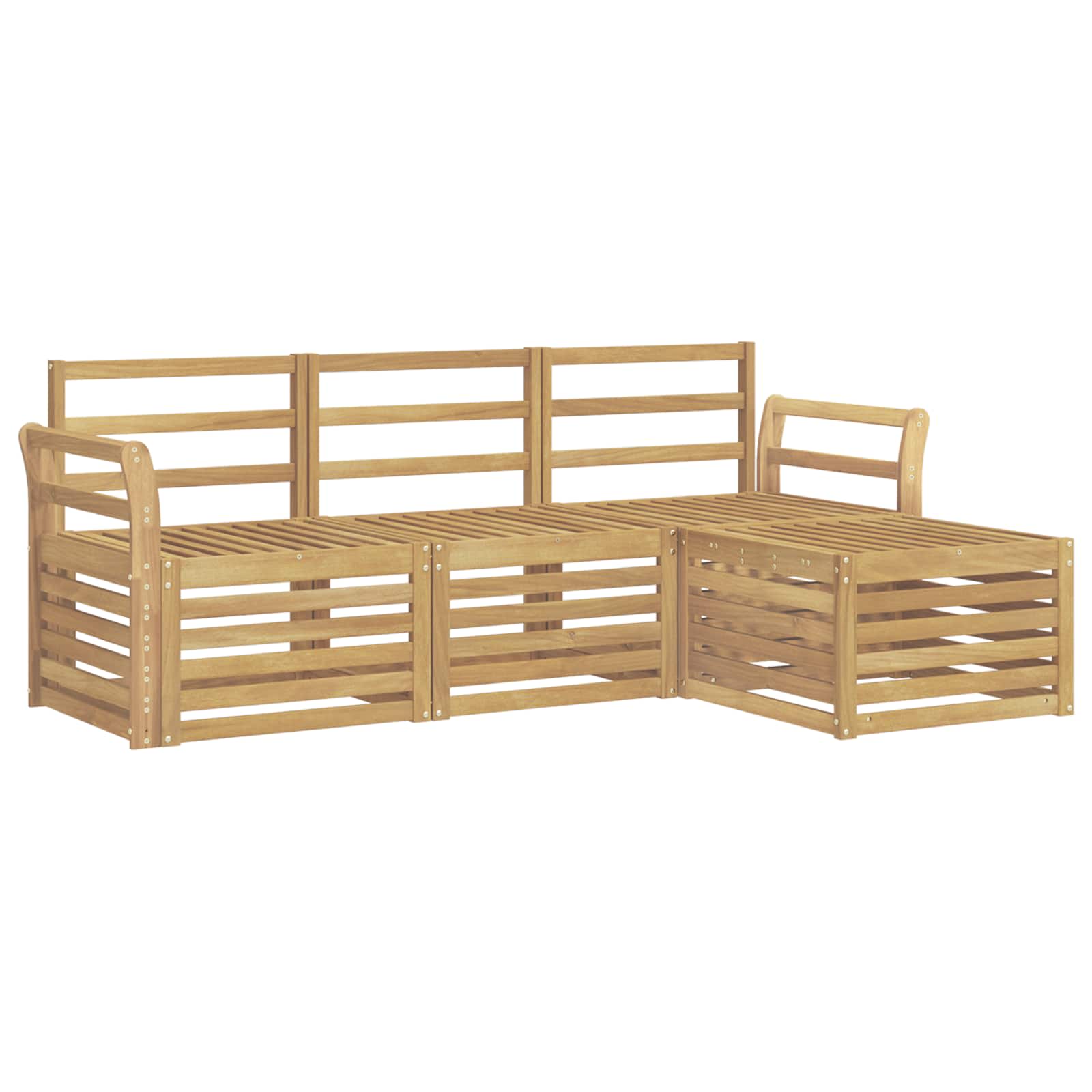Zestaw sof na zewnątrz 4 pcs Biały 193,5 x 122,5 x 73 cm