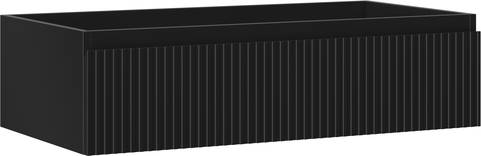 Mexen Rivel szafka łazienkowa podumywalkowa 90 cm, 1 szuflada, ryflowana , czarna mat - 91A20-09023-1-BF71