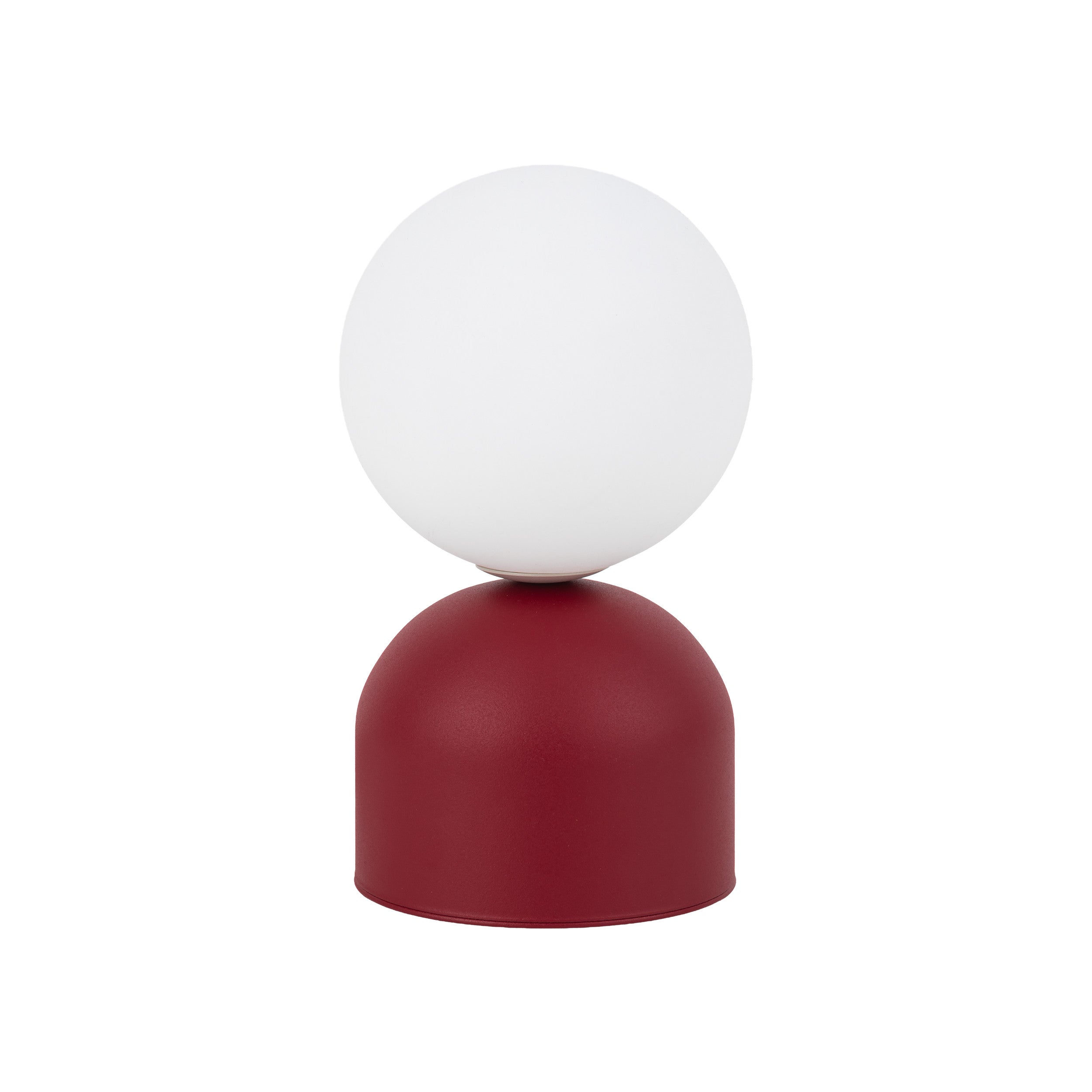 Lampka Nocna Stołowa burgundowa Tk Lighting Miki Klosz Kulka Biała G9