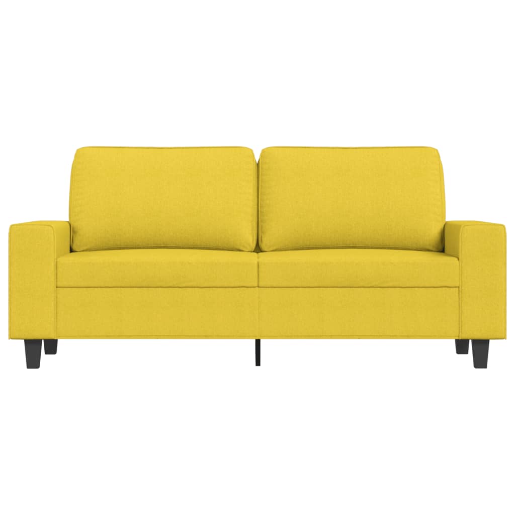 Sofa 2-osobowa, jasnożółta, 140 cm, tapicerowana tkaniną