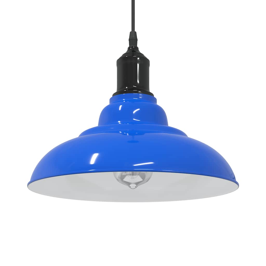 Lampa wisząca z regulacją wysokości E27, ciemnoniebieska, Ø 31 cm, metalowa