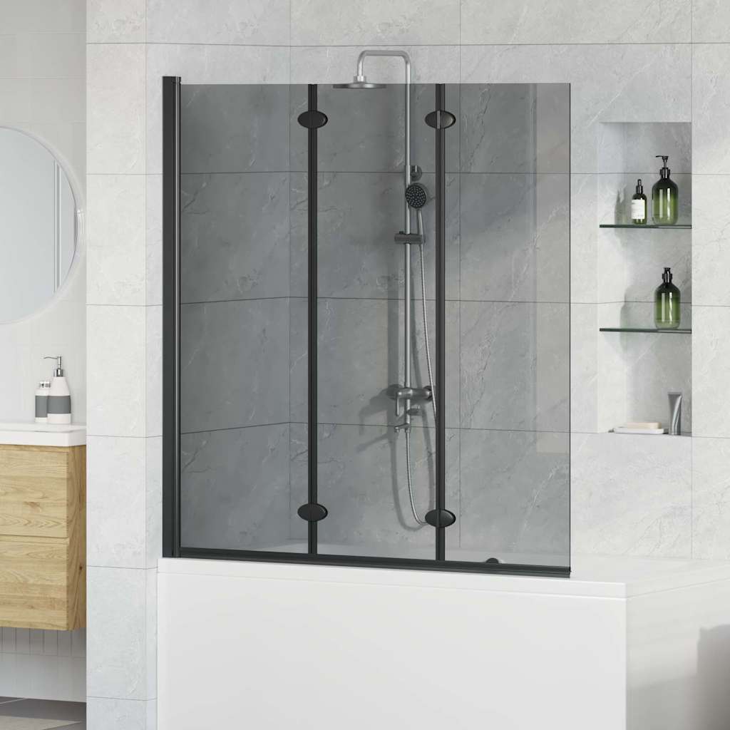 Osłona prysznicowa Czarny 130 x 138 cm Szkło ESG i aluminium vidaXL