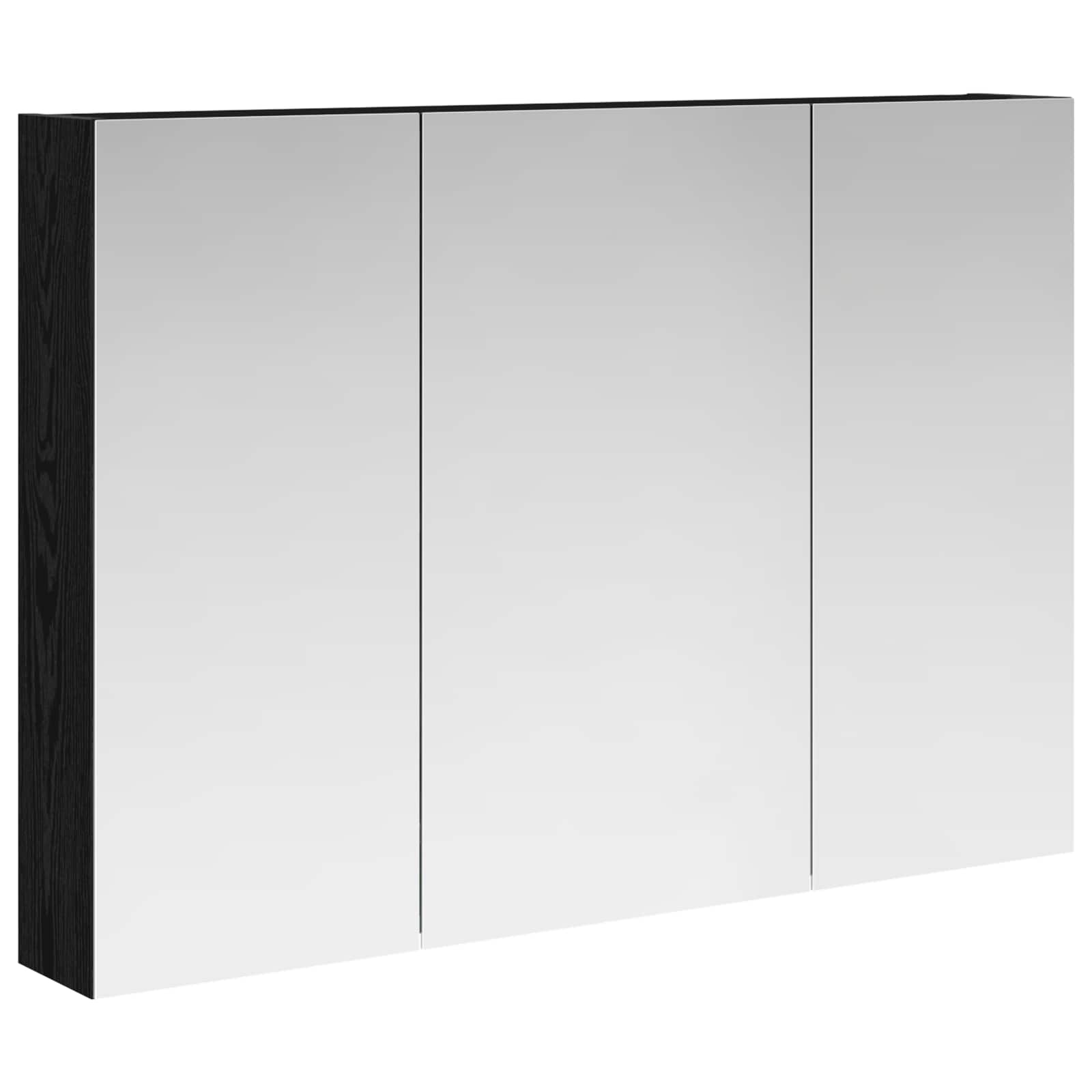 Szafka z lustrem do łazienki Czarny Dąb 100 x 14,5 x 70 cm