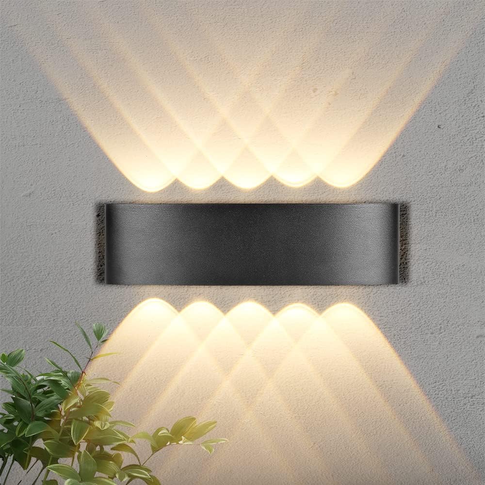 Kinkiet wewnętrzny LED 96W 3000K, oświetlenie w górę i w dół, nowoczesny czarny kinkiet zewnętrzny, wodoodporny IP65, do salonu.