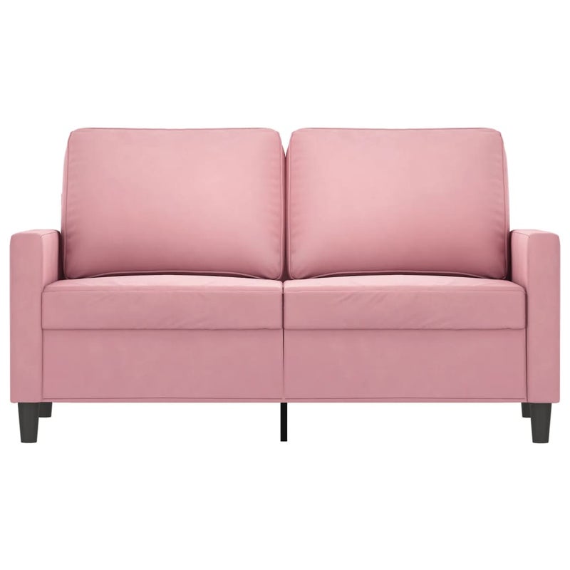 Sofa 2-osobowa, różowy, 120 cm, tapicerowana aksamitem