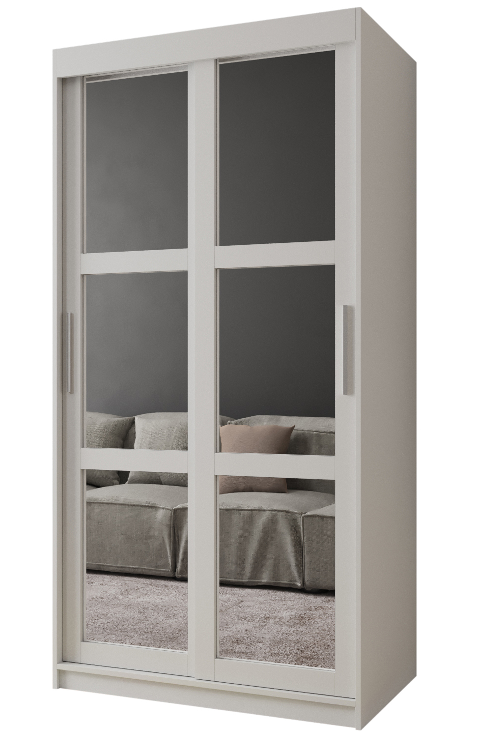Szafa przesuwna garderoba MIROR 100 x 62 x 200 cm Biały - Abiks Meble