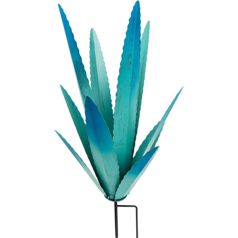 Rustykalna metalowa rzeźba z agawy w kształcie tequili DIY, dekoracja ogrodowa, figurka ogrodowa, ozdoba do domu, figurka ogrodowa, niebieska