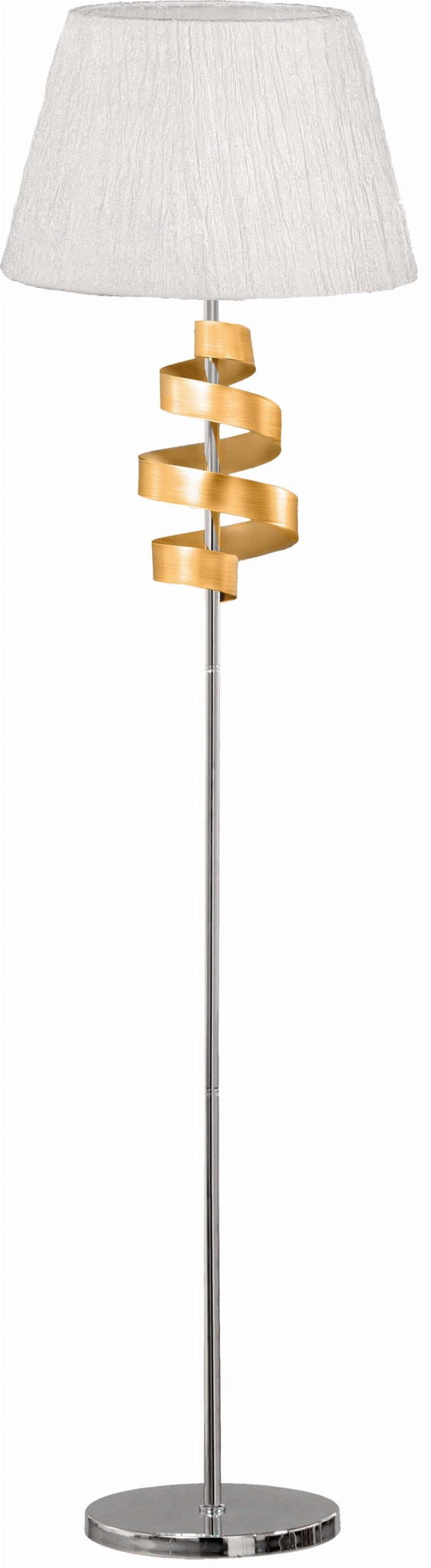 Lampa podłogowa stojąca Denis chromowana biała 1xE27x60W wym: 168 x 41 x 41 cm tkanina Candellux