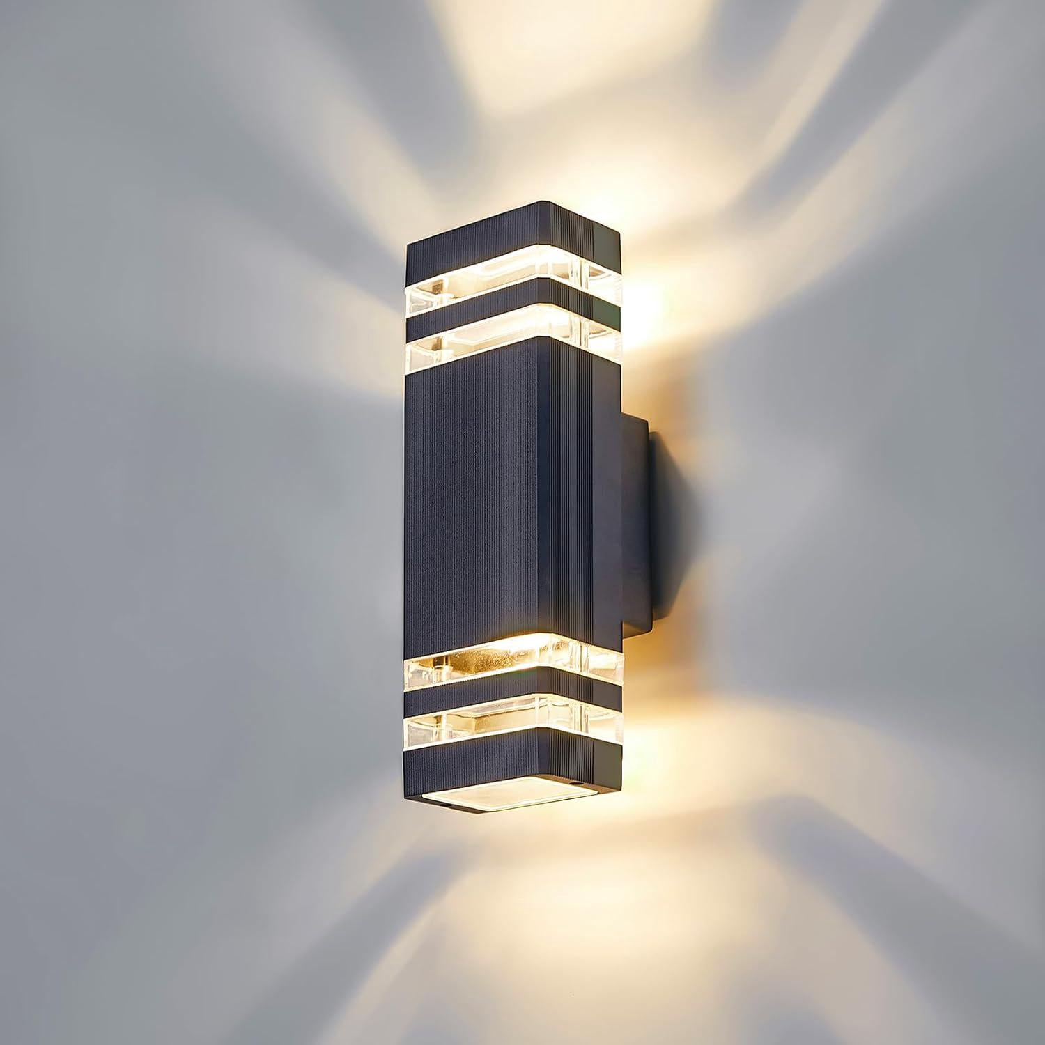 Zewnętrzna lampa ścienna LED – nowoczesne oświetlenie zewnętrzne, wodoodporna lampa ścienna IP65, oświetlenie zewnętrzne ścienne z regulacją w górę i