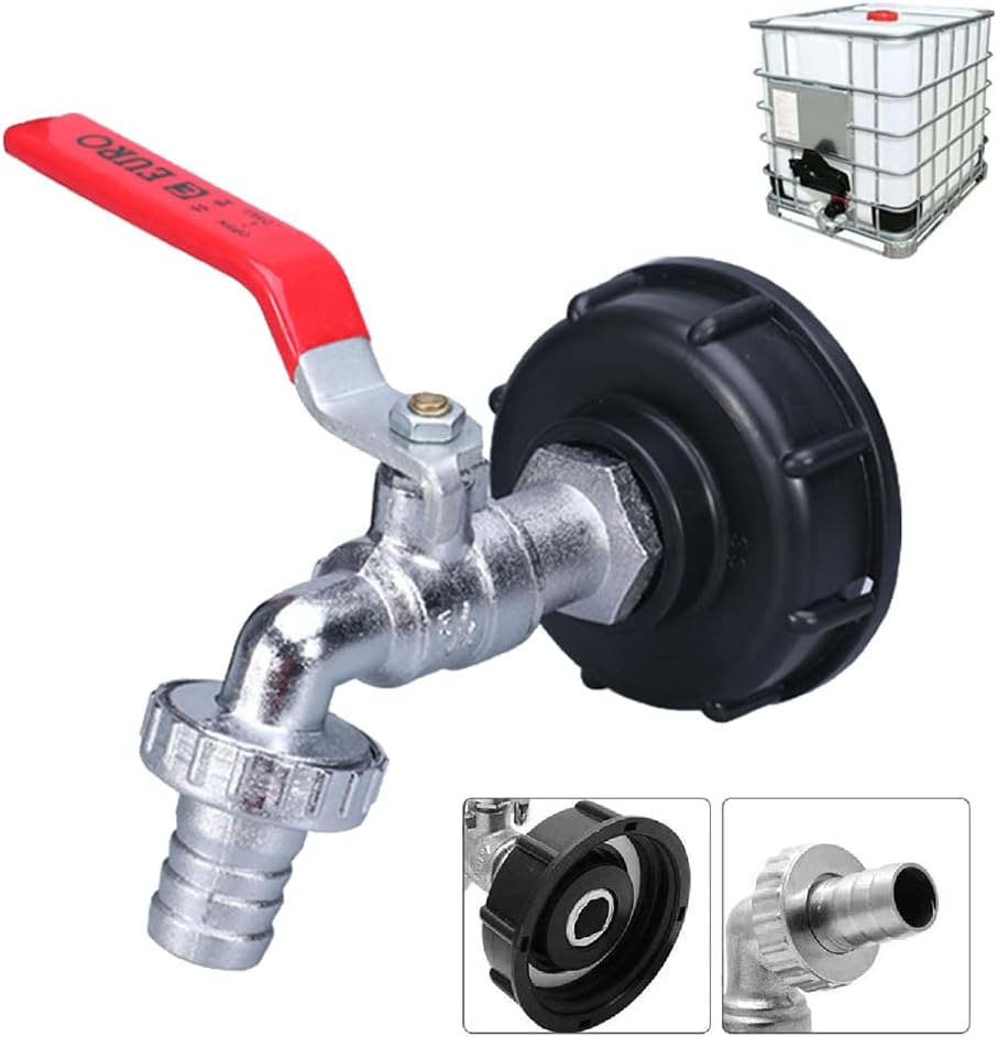 Adapter zbiornika 3/4" gwintowany, 1000L kranik do zbierania wody deszczowej, kranik wylotowy zawór kran zawór wąż ogrodowy
