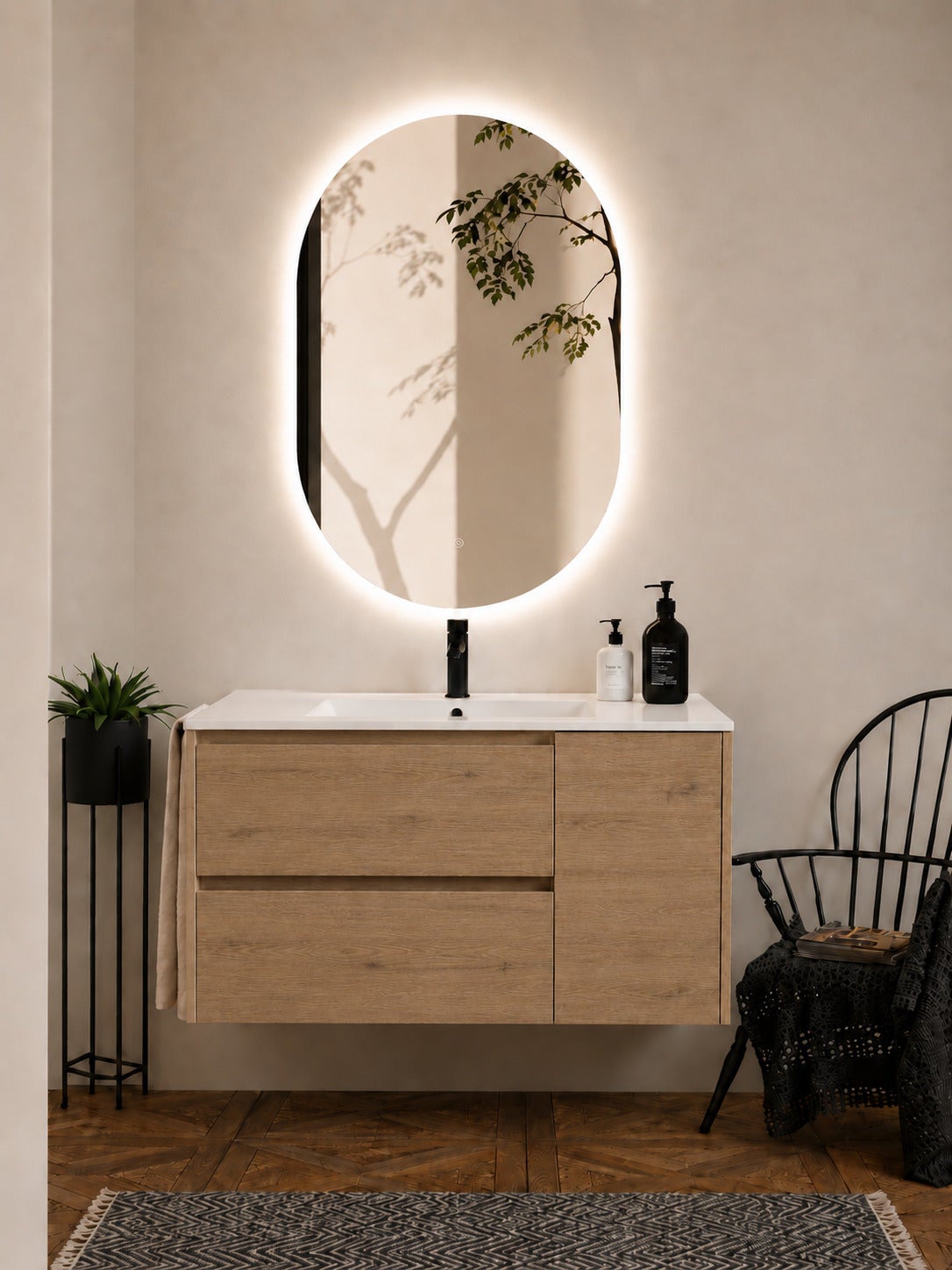 Szafka łazienkowa z umywalką ORIGENBATH ITACA bez lustra 120x45 cm 1 umywalka estepa