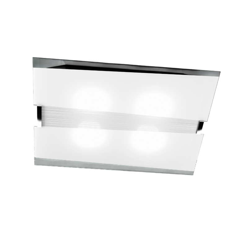 Lampa sufitowa Toplight Mad 4-punktowa z gniazdem E27, chromowana i biała rama, nowoczesny design 70x50x10cm
