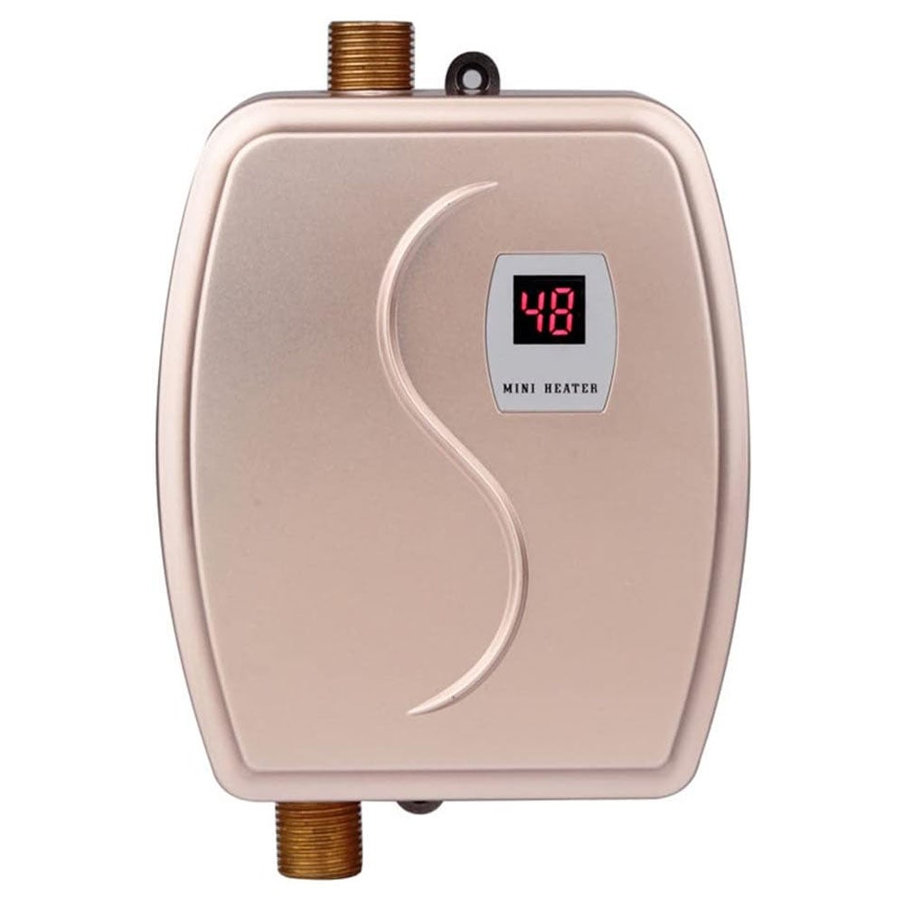 Miniaturowy elektryczny podgrzewacz wody przepływowy - 220 V, 3400 W - odpowiedni do łazienek, kuchni i pralek - IPX4 - złoty