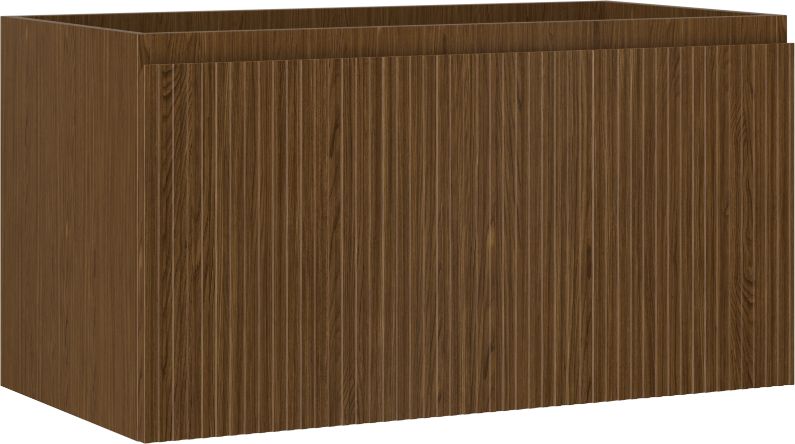 Mexen Rivel szafka łazienkowa podumywalkowa 90 cm, 1 szuflada, ryflowana , orzech - 91A20-09047-1-BF86