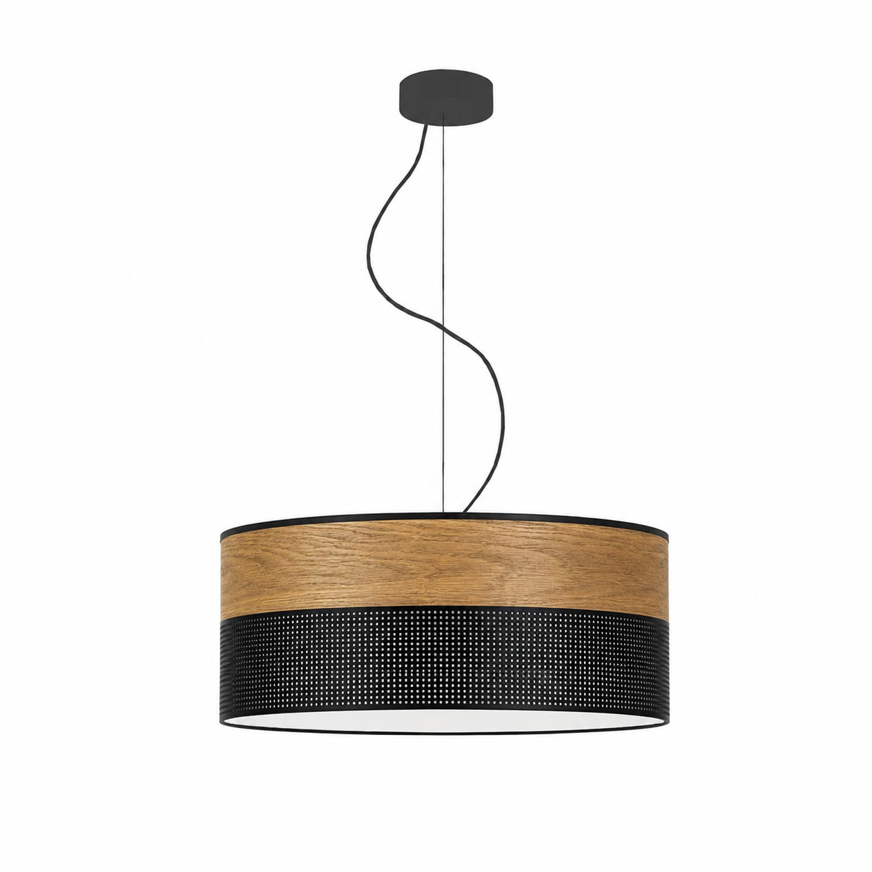 Lampa sufitowa żyrandol lampa wisząca z abażurem walec 50 cm BLUES