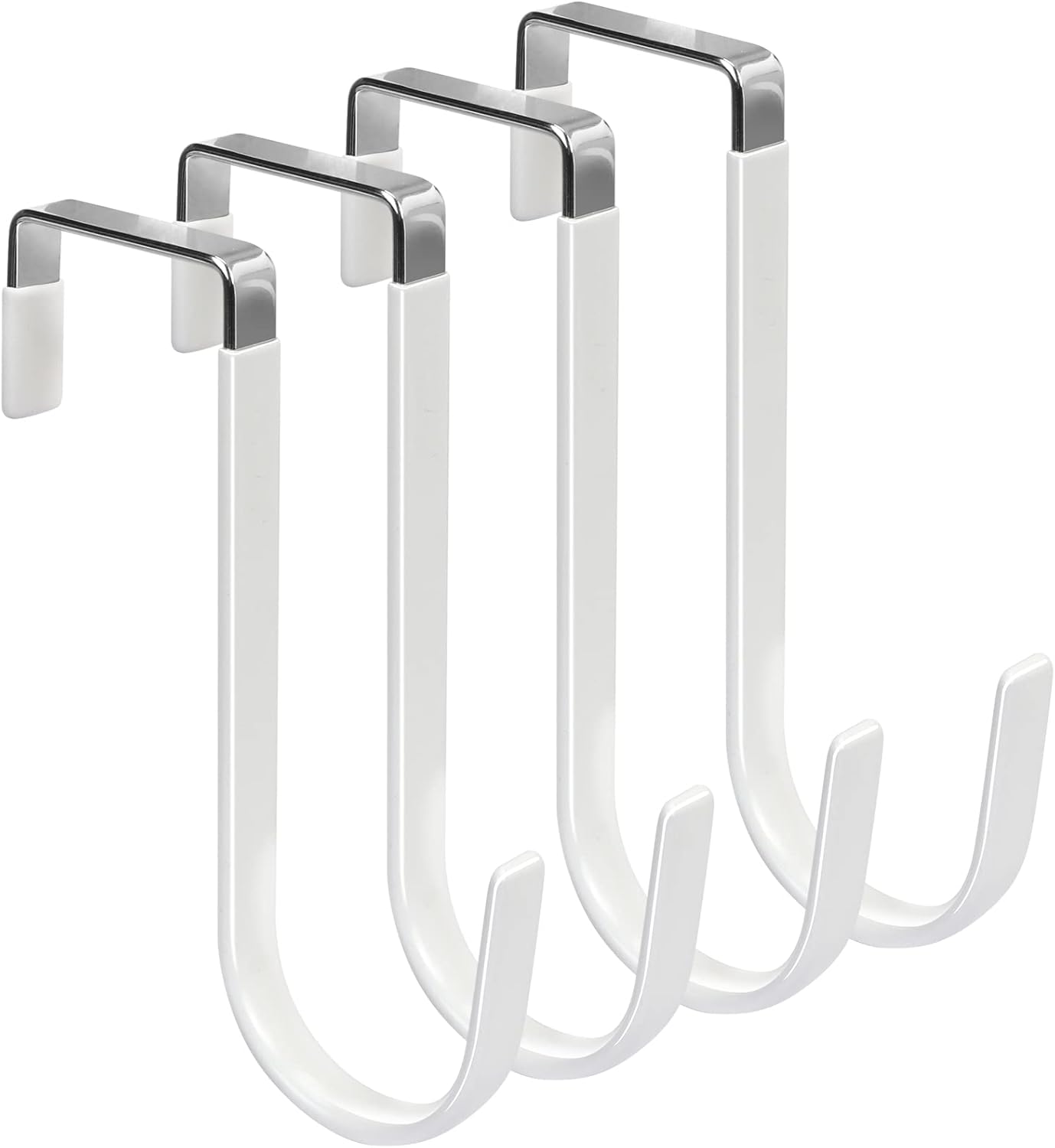 Zestaw 4 haczyków na drzwi z gumowymi uchwytami zapobiegającymi zarysowaniom, solidne torby do przechowywania, odpowiednie do salonu