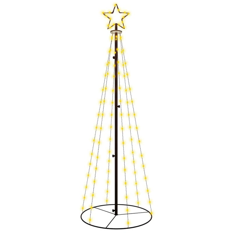 Choinka LED Stożkowa Metalowa 180 cm Ciepła Biel USB z Gwiazdą