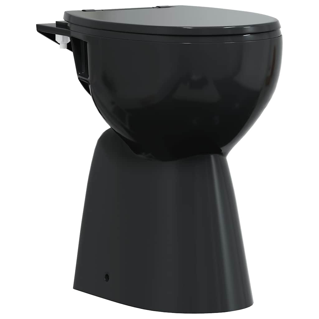Miska WC Bezkołnierzowa Podwyższona z Deską Ceramiczna Czarna