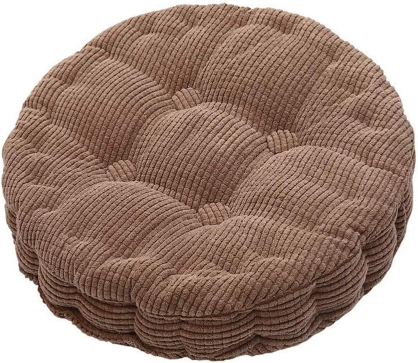 (40 cm / 16", Kawa) Okrągła Poduszka na Krzesło Tatami, Prosty Fotel Sofa Poduszka do Siedzenia Wewnętrzna Gruba Dekoracja do Biura Domu Sali M